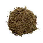 Omorie Matcha hojicha powder on a white background