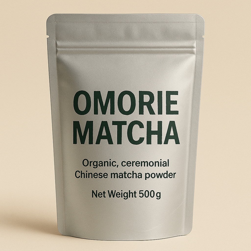 Omorie Matcha 500g bag — Chinese matcha green tea powder for cafes. 