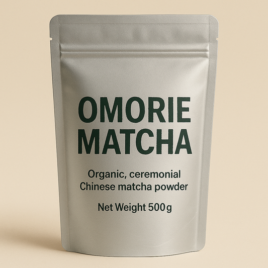 Omorie Matcha 500g bag — Chinese matcha green tea powder for cafes. 